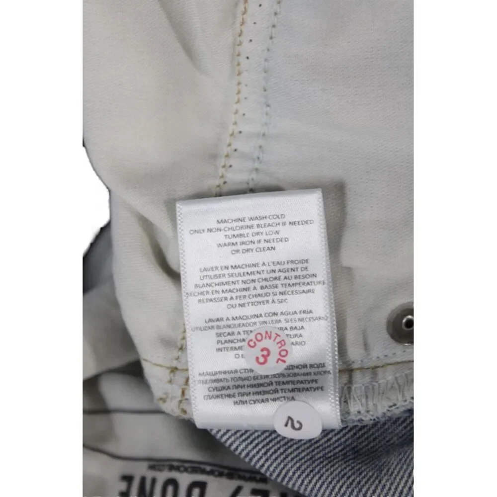 Re/Done Unisex Solid Light Blue Organic Cotton Shorts Button Fly 90s Size 25